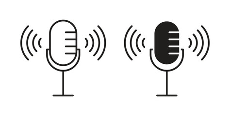 Voice recording icon for web and app. vector illustration eps
