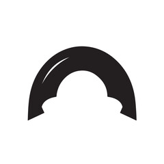 Simple silhouette icon of a persons head with a semicircle shape for profile pictures or user avatars, minimalist vector