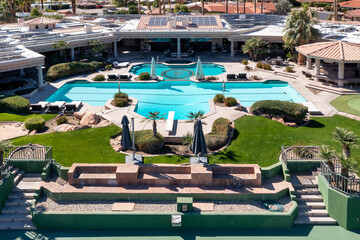 Luxury Home Aerial with Olympic size swimming pool