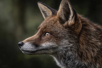 Naklejka premium Fox gazes at the forest in afternoon light