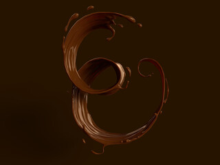 溶けたチョコレートの3Dイラスト