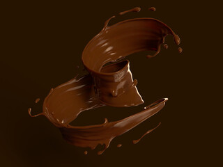溶けたチョコレートの3Dイラスト