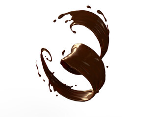 溶けたチョコレートの3Dイラスト