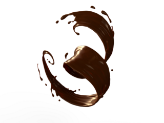 溶けたチョコレートの3Dイラスト