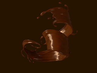 溶けたチョコレートの3Dイラスト