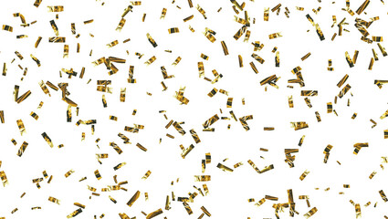 golden confetti isolated on transparent background png