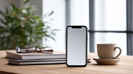 Minimal Smartphone Front View on Desk