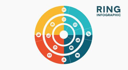 Colorful Ring Infographic for Business Data Visualization and Presentation.