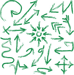 Set of arrow icons. vector illustration arrow shapes in various styles.