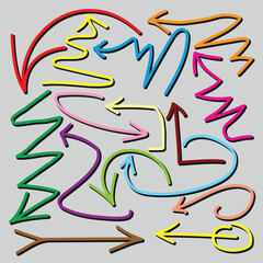 Obraz premium Set of arrow icons. vector illustration arrow shapes in various styles.