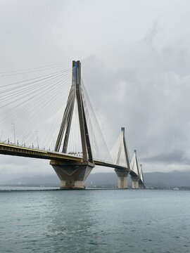Rio Andirrio Bridge Patras Greek Golf of Corinth