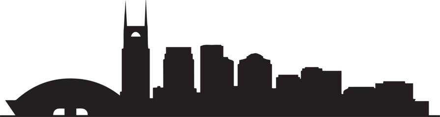 Obraz premium Nashville city retro style. design Vector black silhouette