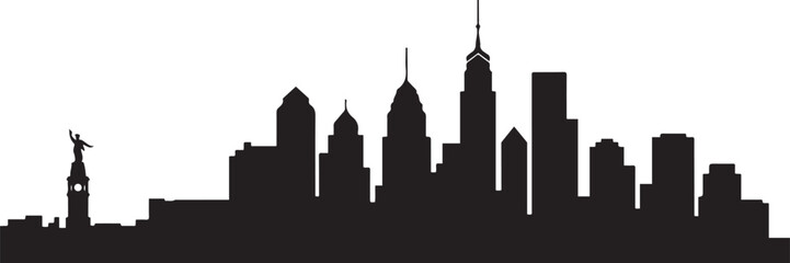 Obraz premium Philadelphia Skyline. design Vector black silhouette