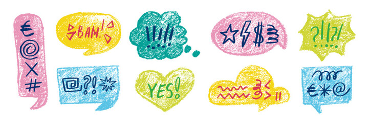 Speech bubble cartoon with angry swear text and curse symbols. Hand-drawn comic frame featuring skull icon. Ideal for dialog scenes showing intense emotion and offensive language.