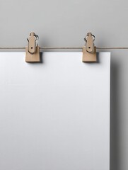 Neutral Background Poster Mockup with Clips