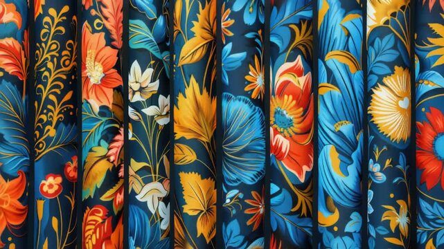 Video A close-up shot of multiple colored fabrics, ideal for showcasing texture and color variety