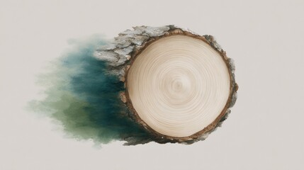 Large log on white background