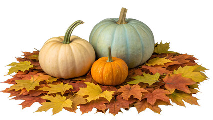 pumpkin and autumn leaves