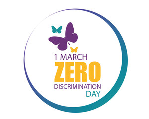 Obraz premium March 1, Zero Discrimination Day. Campaign or celebration banner design