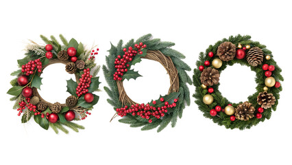 christmas wreath isolated on white
