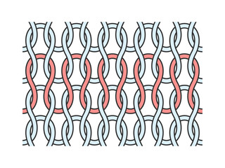 シンプルな2色のニットの編み目の拡大図 - メリヤス編みの毛糸の図解や編み物のイメージのイラスト素材