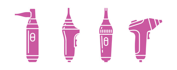 Basic Electric pore vacuum blackhead remover available in 4 distinct designs. Vector illustration