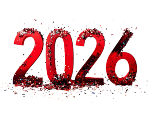 New Year and Christmas festive alphabet and number illustration with red letters and holiday symbols design