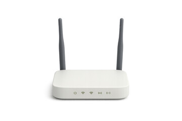 Fototapeta premium Modern wi-fi internet router with antennas