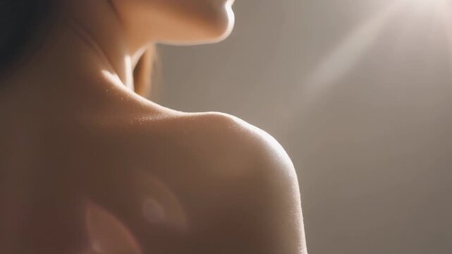 Soft Light Illuminating a Womans Shoulder