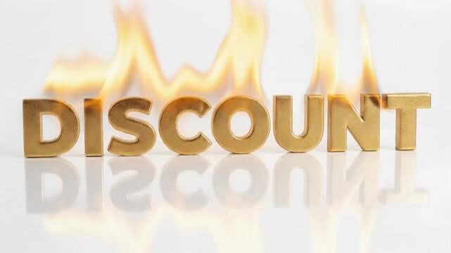 Flaming Discount Sign Promoting Special Offers