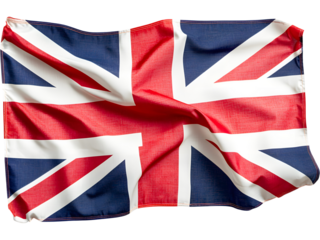 Realistic United Kingdom flag waving with natural folds and vivid colors. Perfect for patriotic themes, travel visuals, cultural projects, and educational or promotional designs..