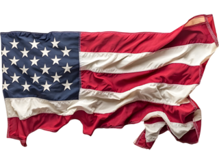 Close-up of a waving American flag with pronounced folds and vivid colors. Ideal for patriotic artwork, branding, celebrations, travel visuals, and educational materials.