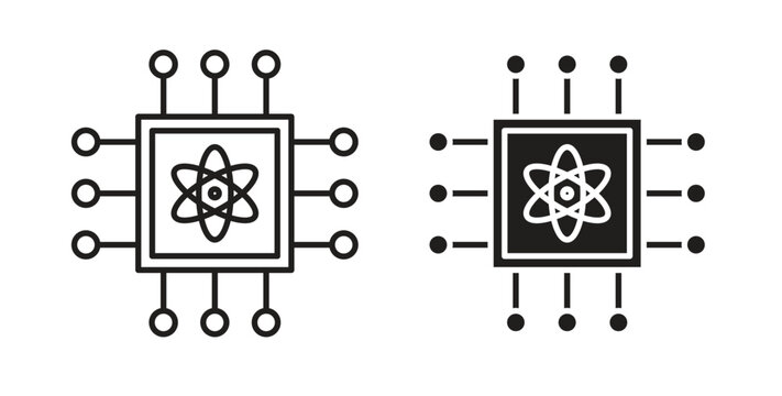 Quantum computing icon isolated vector Illustration. Vector pictogram for web and app
