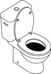 Toilet Bathroom Fixture Vector Illustration