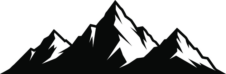 Mountain Peaks Silhouette Vector