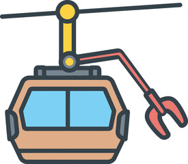 Cable Car Gondola Vector Icon