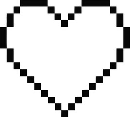 Pixel Heart Icon Retro Game Vector