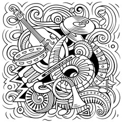 Cartoon vector doodles Classic music illustration
