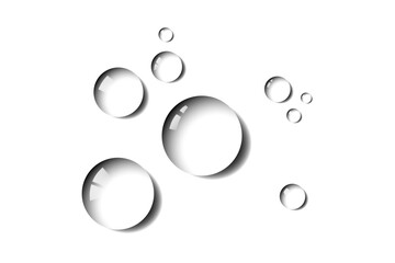 Transparent water drops top view on isolated png background – liquid water-drop, realistic clear droplet, cool wet aqua, clean splash and crystal bubble