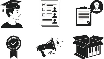 Education and Career Development Icon Set Vector