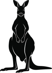 Kangaroo Front View Silhouette Australian Animal Vector