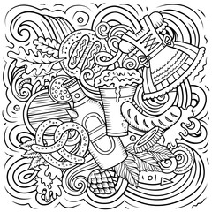 Beer doodle cartoon funny illustration