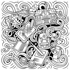 Vector illustration of school and education objects