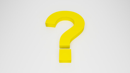 3D-rendered question mark isolated on a clean white background, symbolizing inquiry and curiosity.