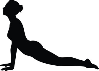 Fototapeta premium Cobra Pose Silhouette Vector Illustration Transparent Background