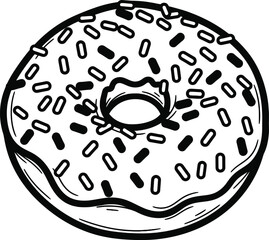 Donut with Sprinkles Sweet Dessert Vector