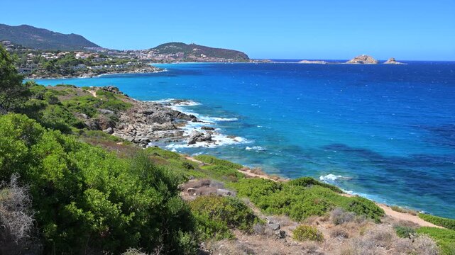 Bright Day at the Coast With Clear Blue Water in Calvi, Corsica