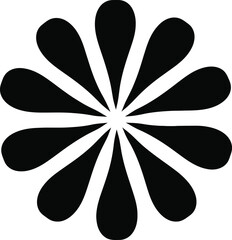 Flower Petal Burst Geometric Floral Symbol Vector