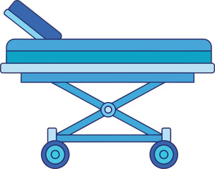 Medical Hospital Stretcher Adjustable Bed Vector