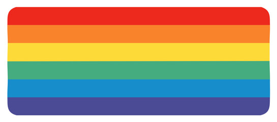 Vector icon of the rainbow pride flag, a symbol of the LGBTQIA+ community and gay pride month celebration.
